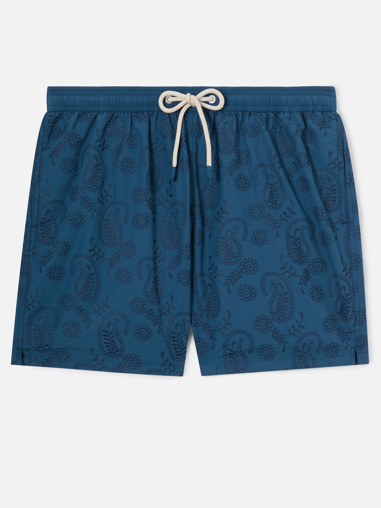 Patmos swim shorts in blue sangallo with embroidery