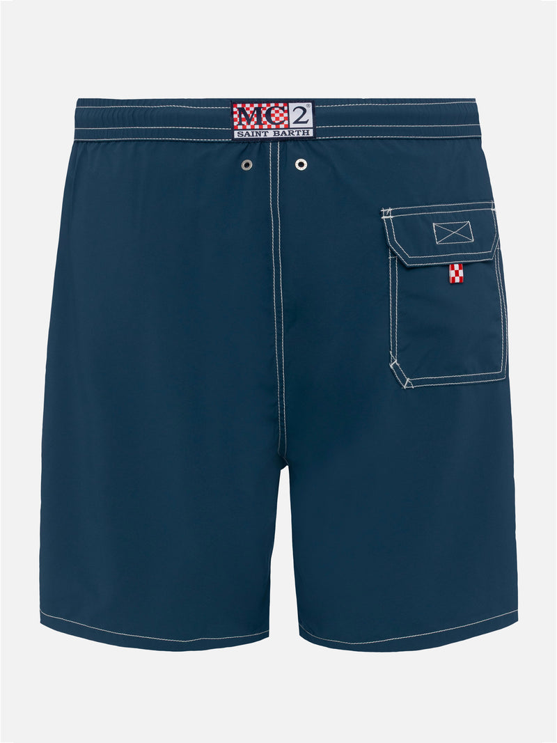 Navy blue long swim shorts Patmos