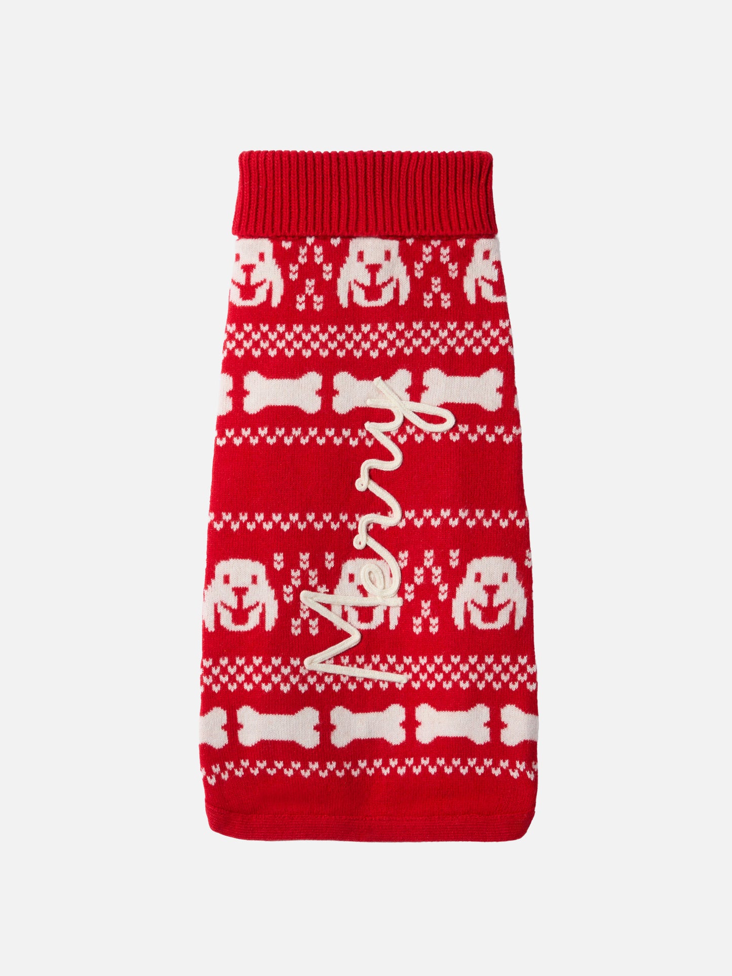 Hundepullover mit Merry-Stickerei