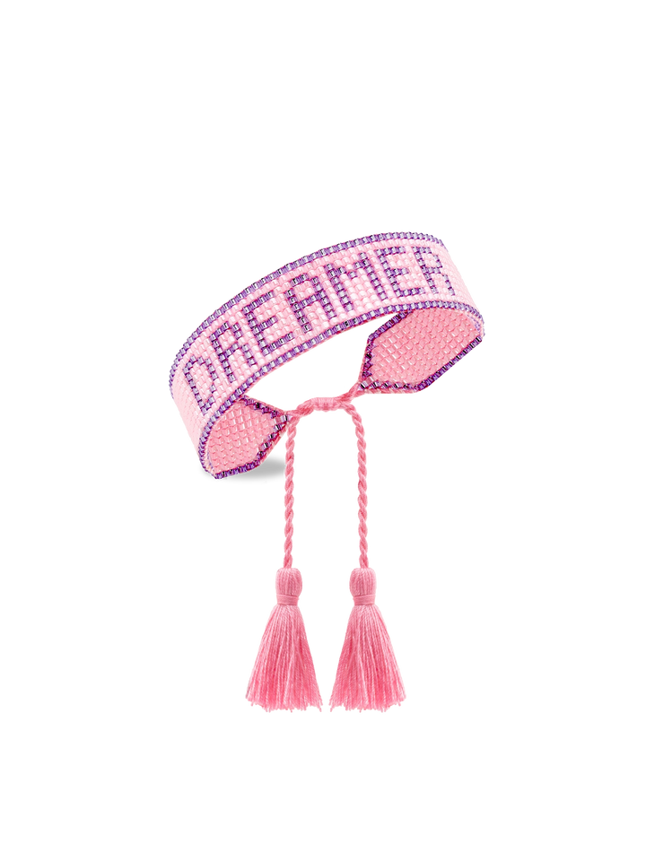 Perlenarmband mit Dreamer-Schriftzug