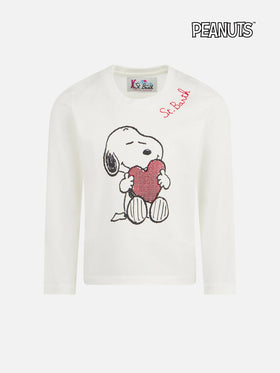 Mädchen-T-Shirt aus schwerer Baumwolle mit Snoopy-Strassstein-Aufdruck | SNOOPY PEANUTS™ SONDEREDITION