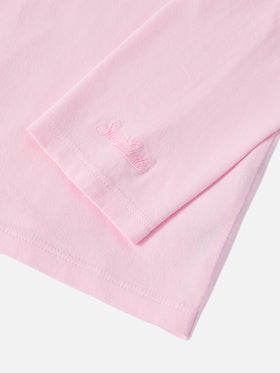 Penny long-sleeve cotton T-shirt in pink with Snoopy print and rhinestone appliqué | PEANUTS SPECIAL EDITION