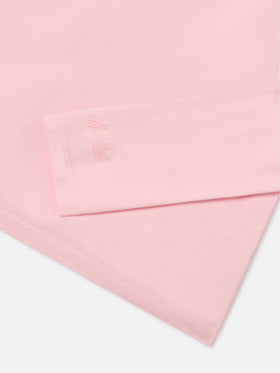 T-shirt Penny rosa a manica lunga in cotone con ricamo Bella E Monella
