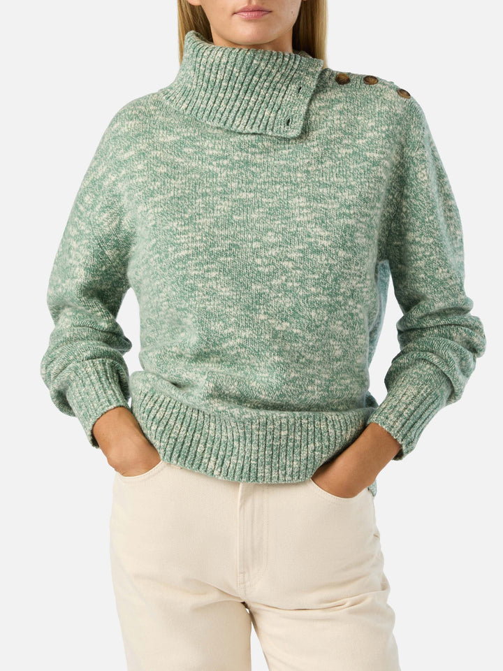 Pull en laine à col roulé Sage Philomene avec broderie logo 