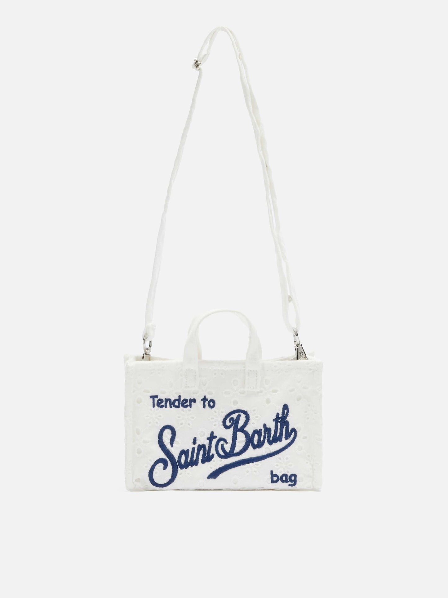 Phone Bag in pizzo Sangallo bianco