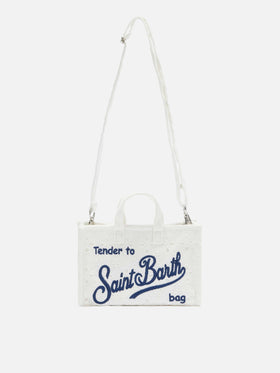 Phone Bag in pizzo Sangallo bianco