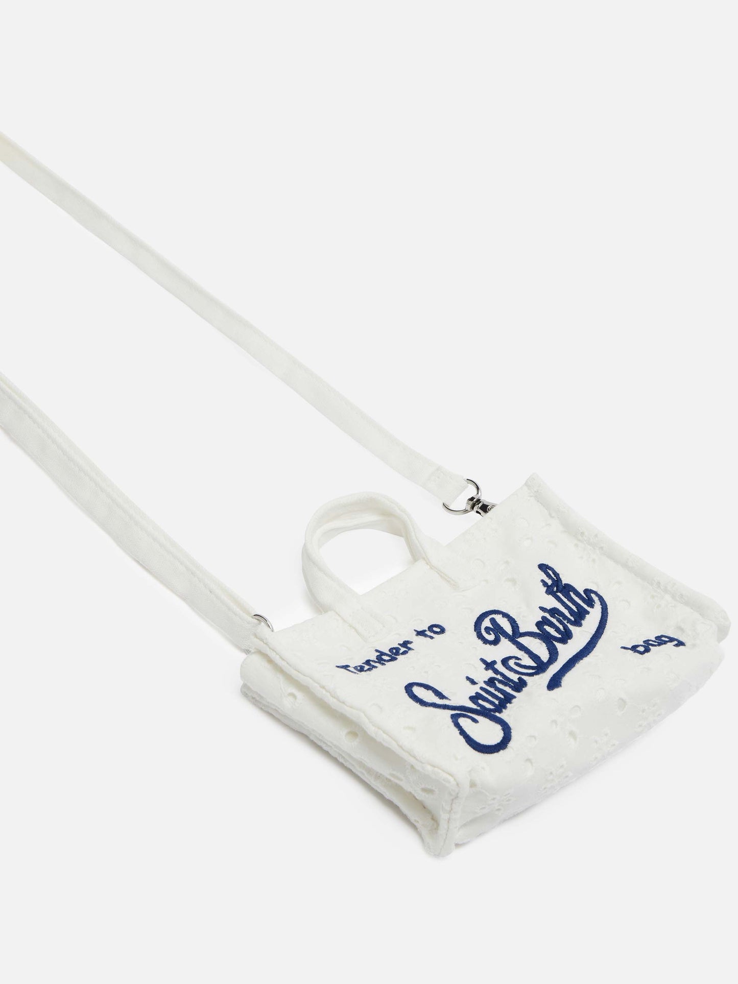 Phone Bag in pizzo Sangallo bianco
