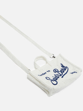 Phone Bag in pizzo Sangallo bianco