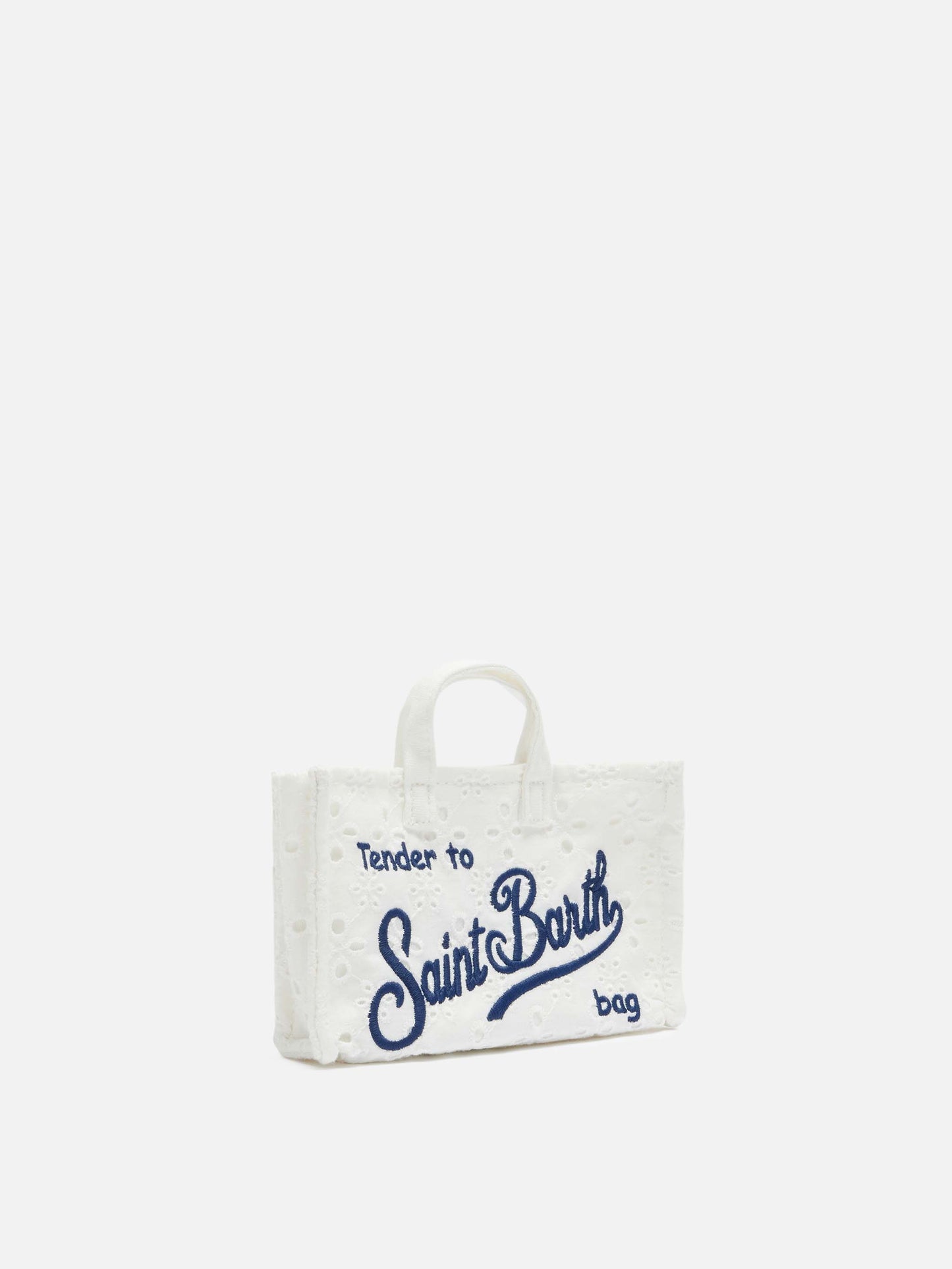 Phone Bag in pizzo Sangallo bianco