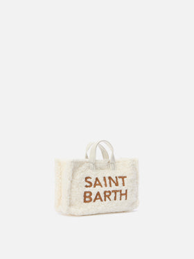 Mini borsa porta telefono Phone Bag Teddy in sherpa bianco