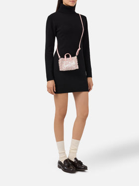 Mini borsa porta telefono Phone Bag Tweed lurex rosa