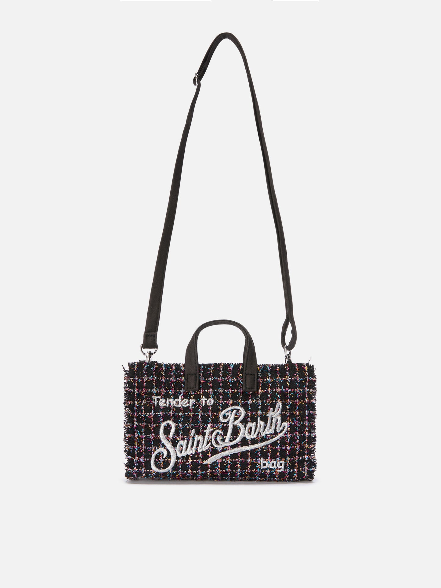 Mini borsa porta telefono Phone Bag Tweed lurex nero