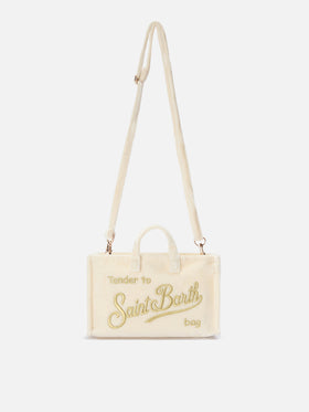 Mini borsa porta telefono Phone Bag Velvet in velluto bianco