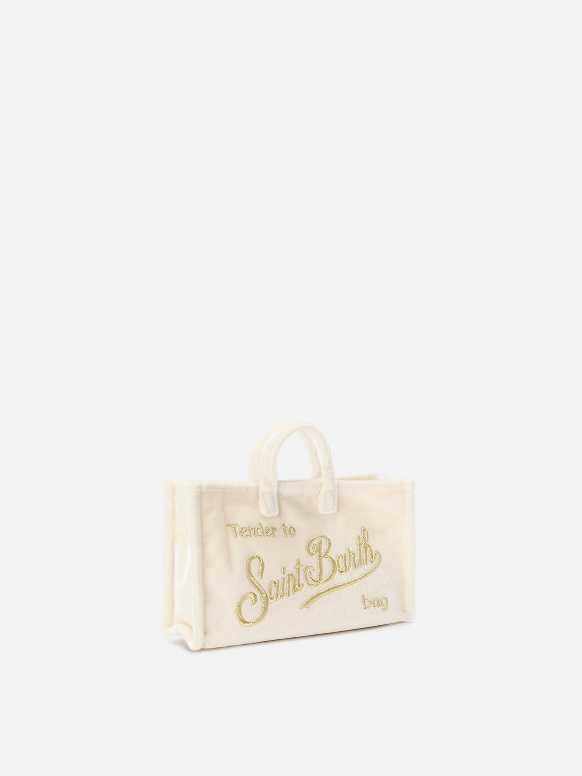 Off white Phone Bag in velvet with logo embroidery