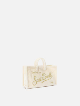 Off white Phone Bag in velvet with logo embroidery