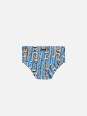 Pimmy baby bloomer with sailor teddy print
