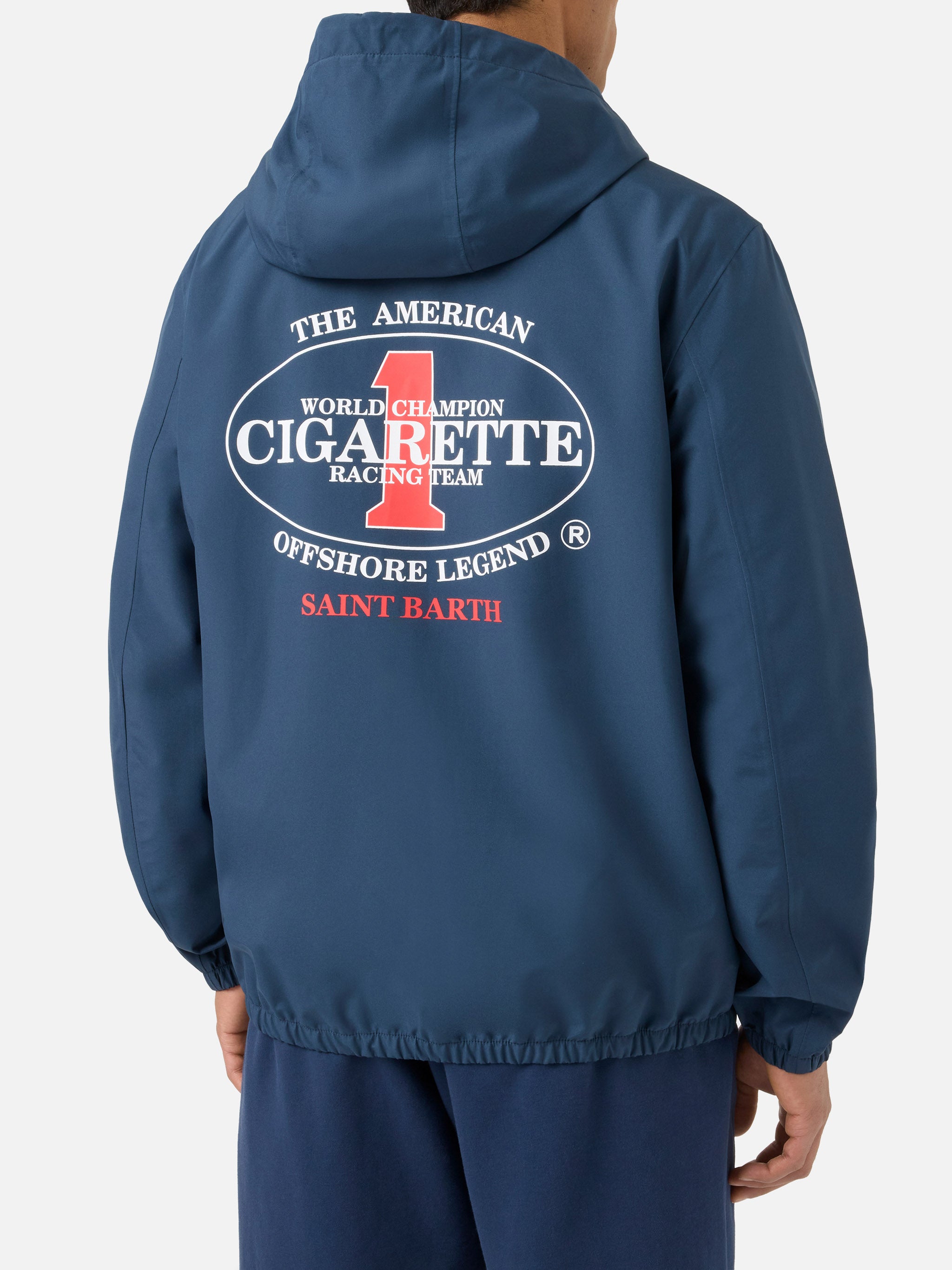 Cigarette Uid Navy blue Pilot technical jacket with Cigarette print | Special Editio ...