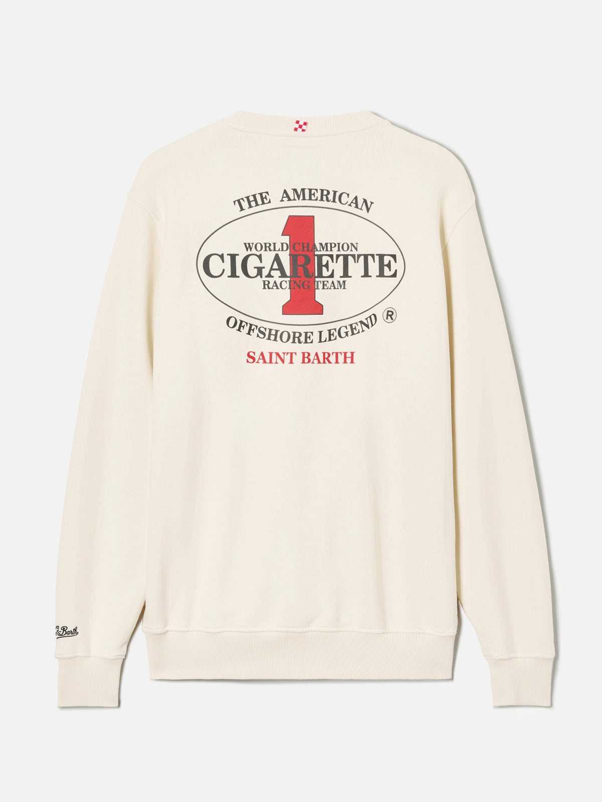 Felpa Ponza girocollo panna con stampa Cigarette | Special Edition