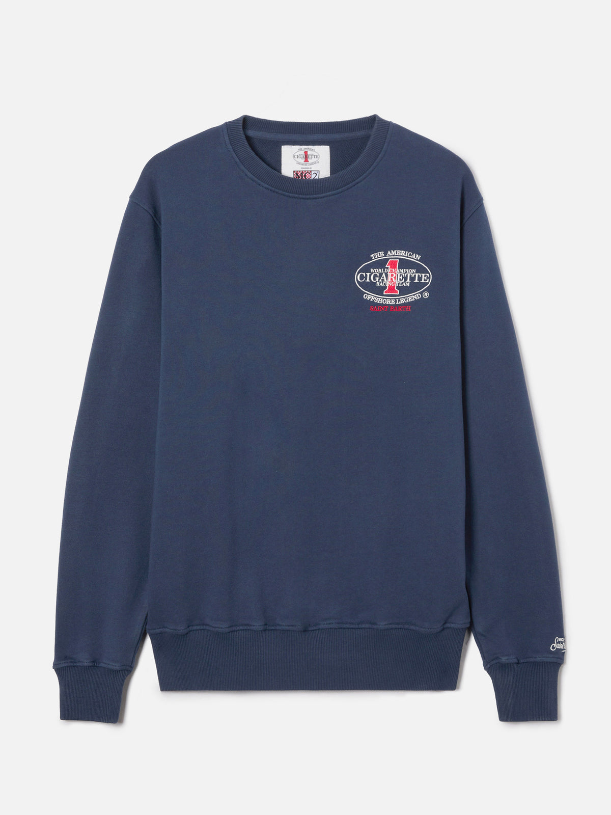 Sudadera de cuello redondo Ponza azul marino con estampado Cigarette | Special Edition 