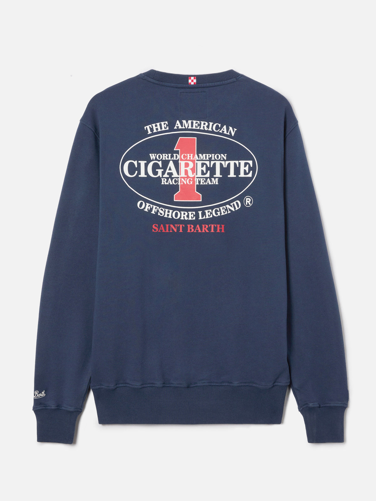 Sudadera de cuello redondo Ponza azul marino con estampado Cigarette | Special Edition 