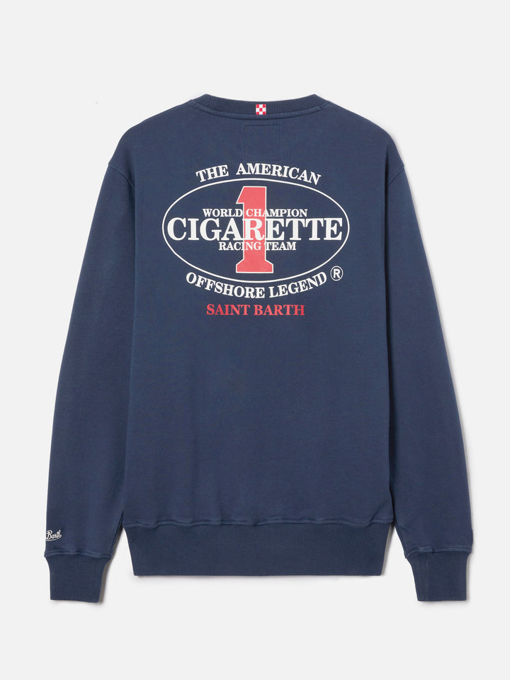 Marineblaues Ponza Rundhals-Sweatshirt mit Cigarette-Print | Special Edition 