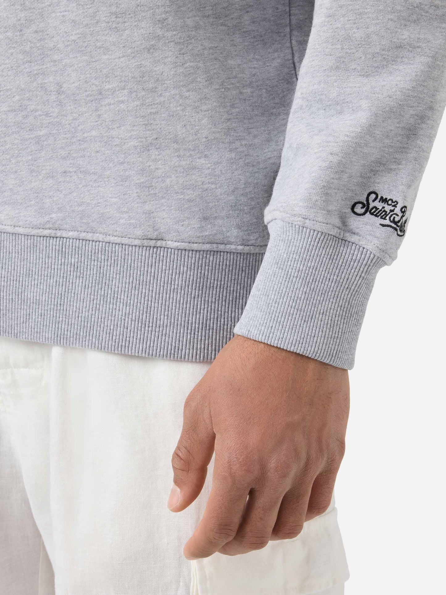 Grey Ponza crewneck sweatshirt with Cigarette print | Special Edition
