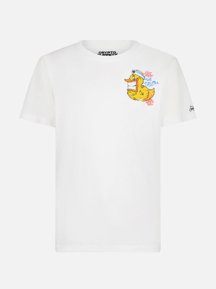 Portofino white cotton Crypto duck t-shirt | Special Edition