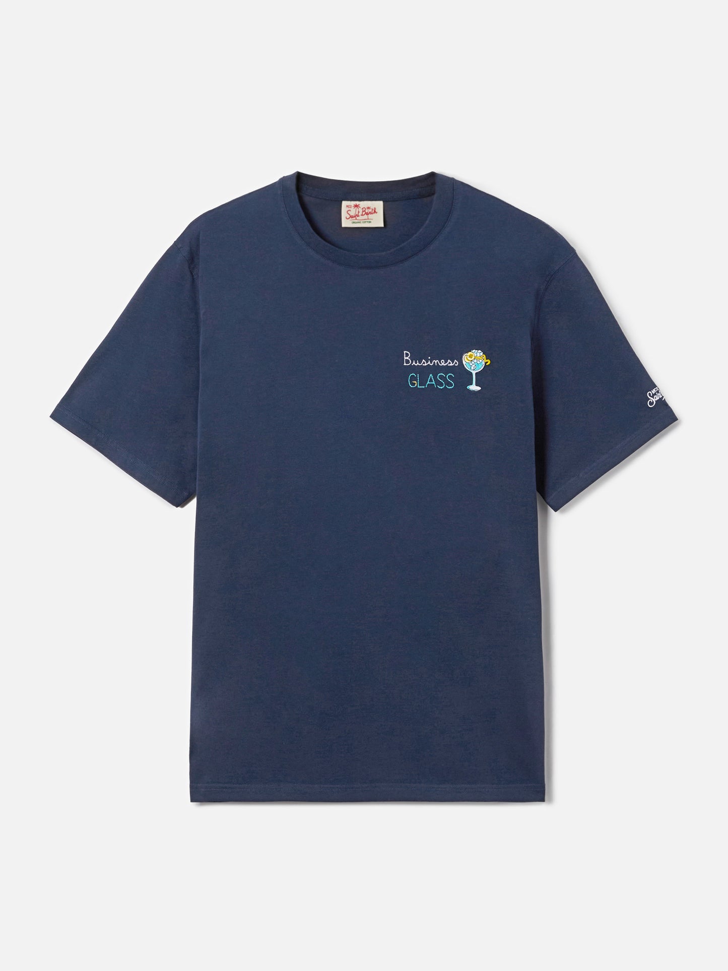 T-shirt Portofino blu con ricamo Business Glass