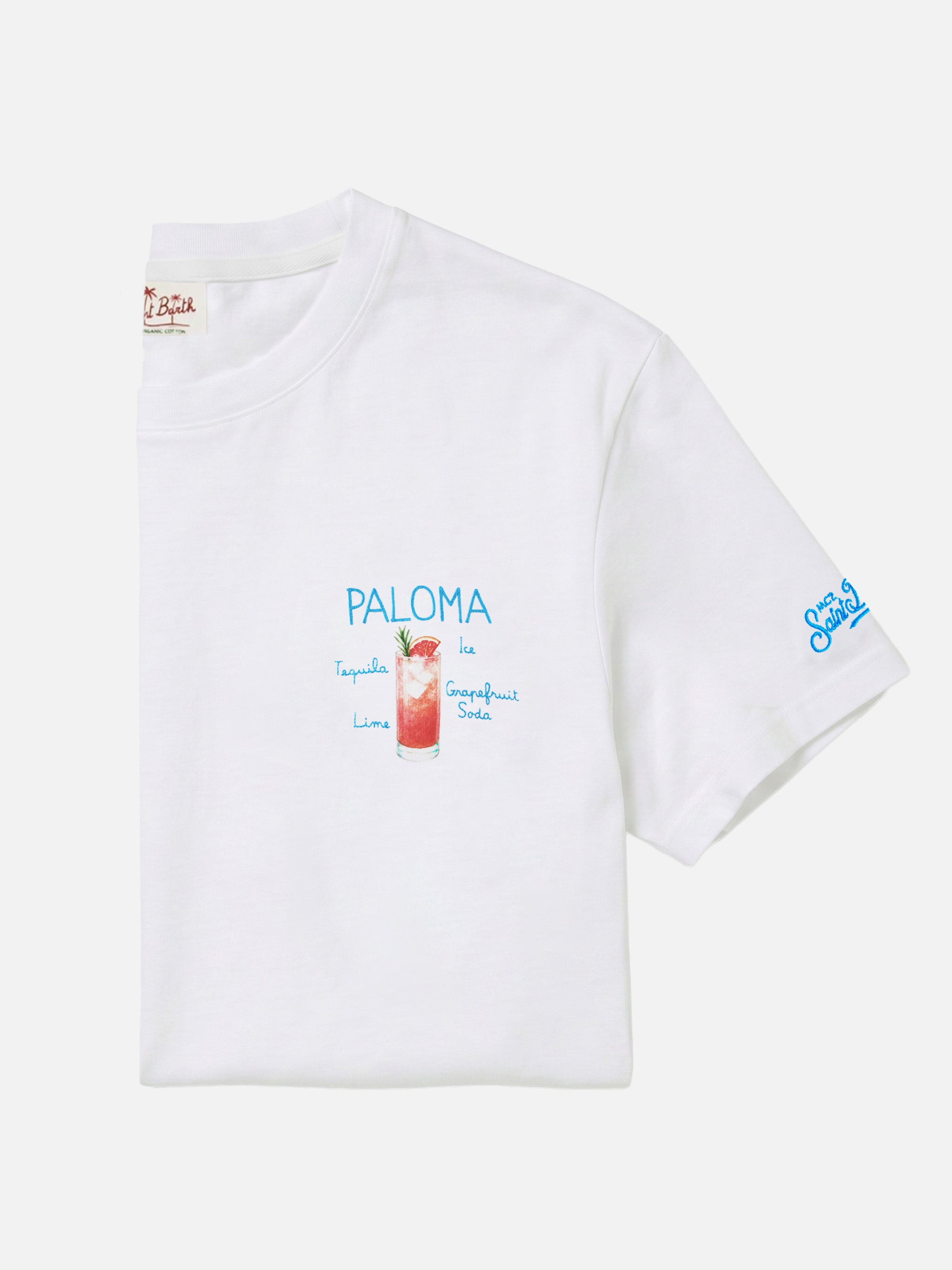White Portofino T-shirt with Paloma embroidery – MC2 Saint Barth