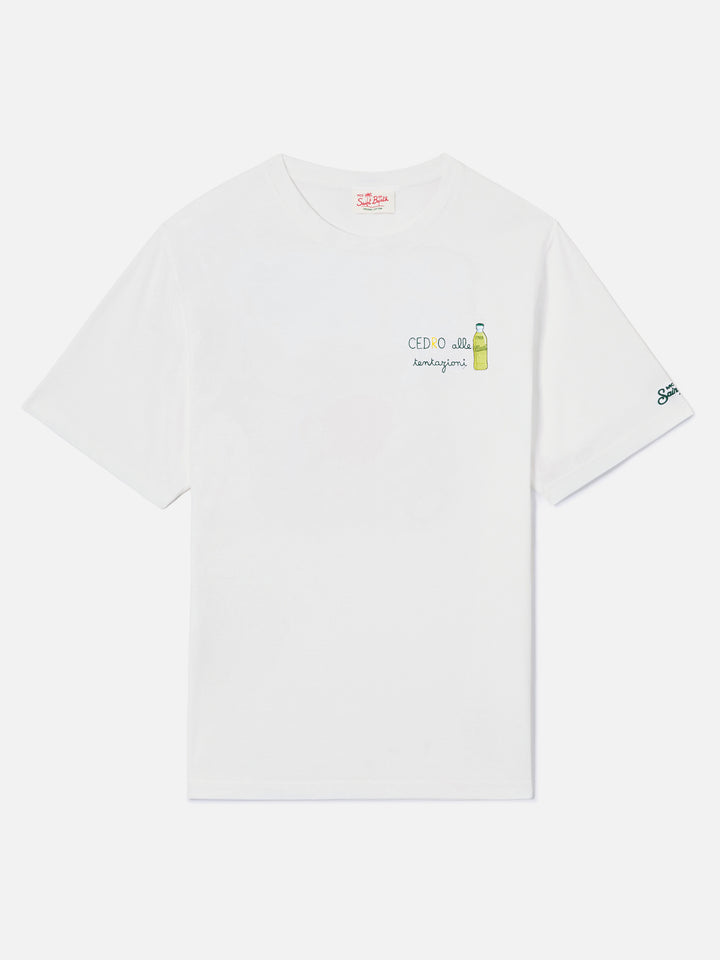 White Portofino T-shirt with Cedro Alle Tentazioni embroidery | Special Edition