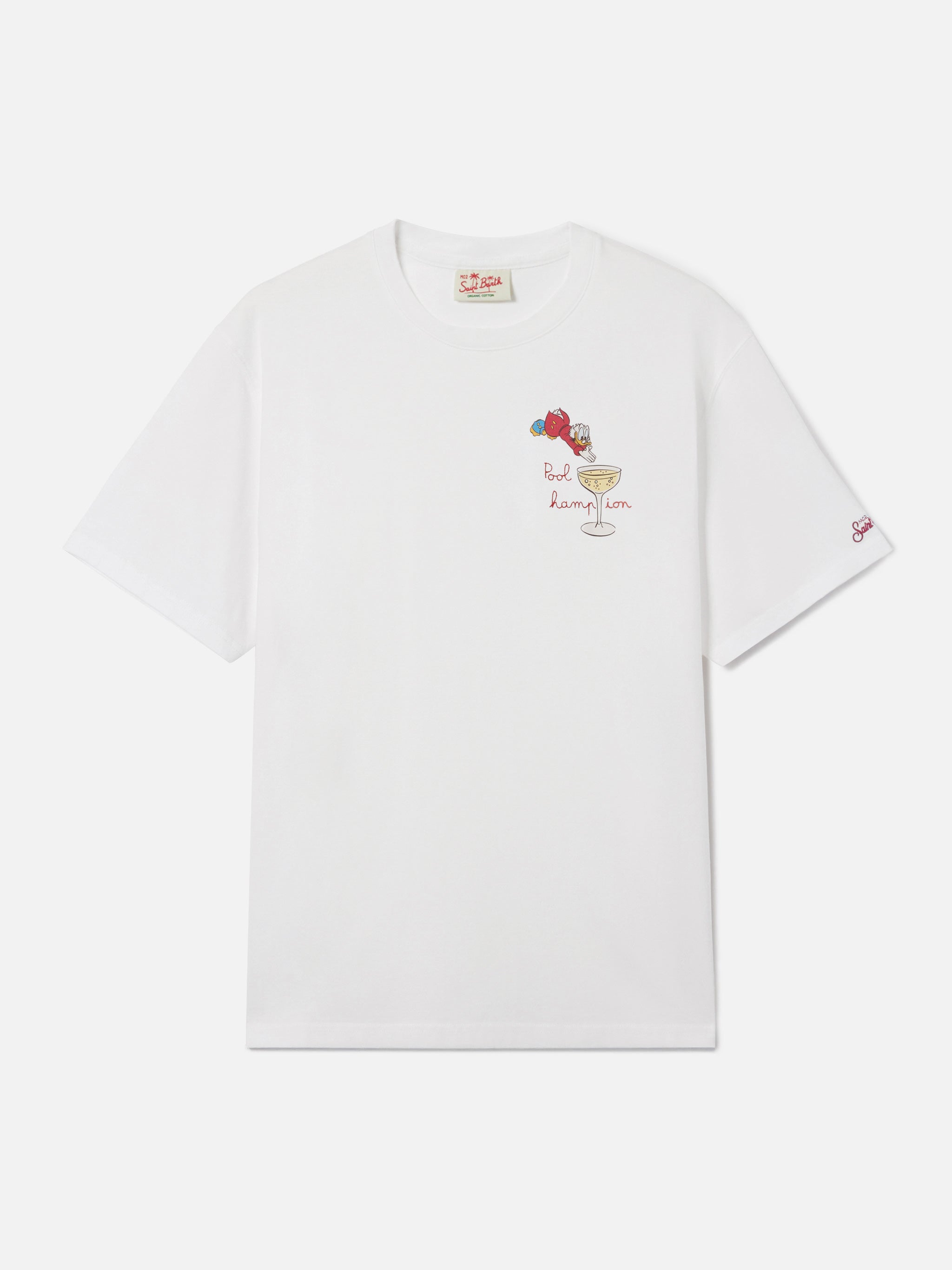 White Portofino T-shirt with Pool Champion embroidery | Special