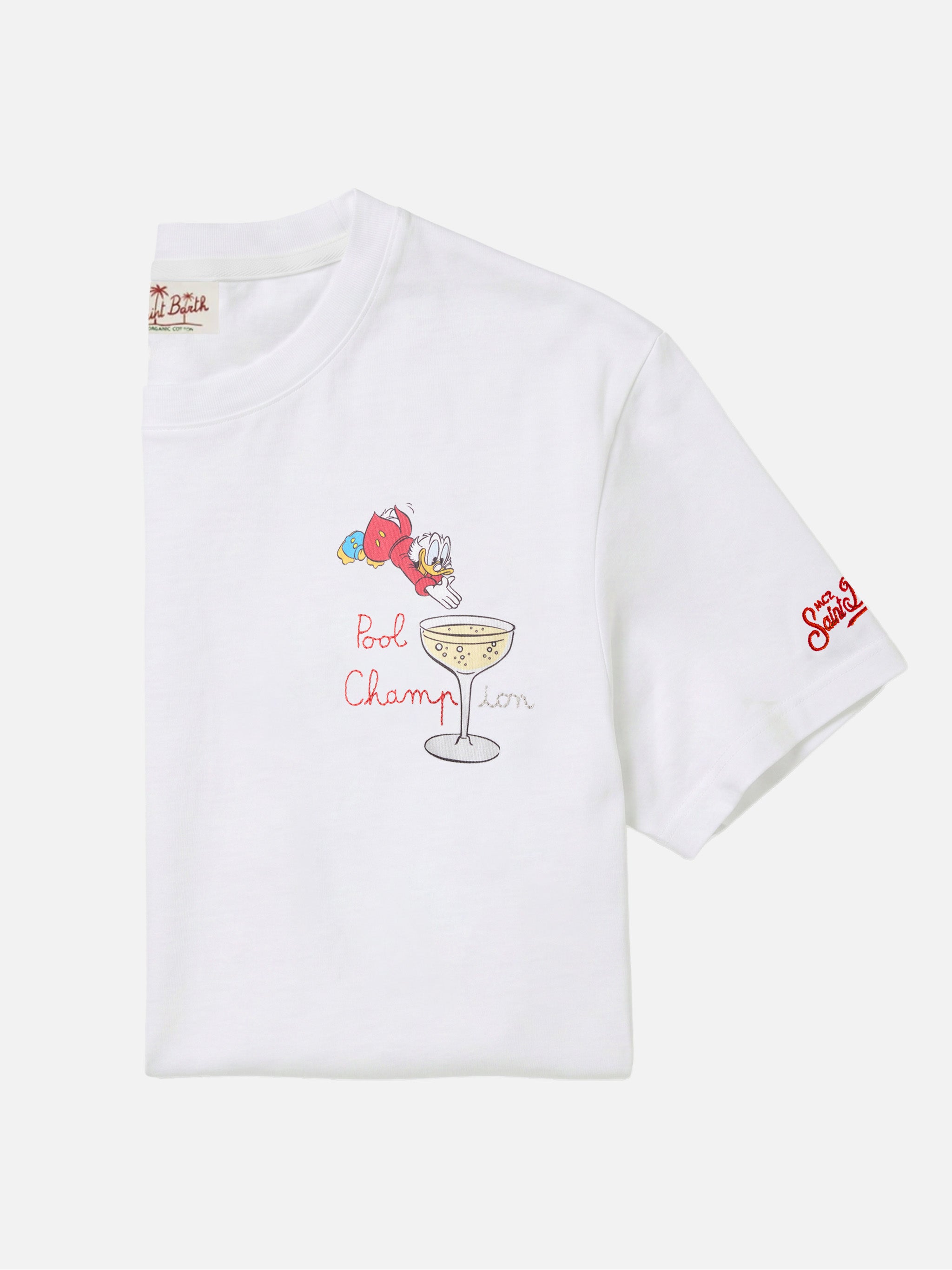 White Portofino T-shirt with Pool Champion embroidery | Special
