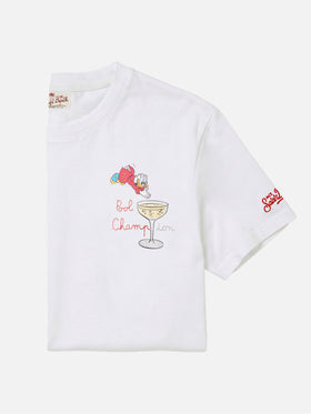 T-shirt Portofino bianca con ricamo Pool Champion | Special Edition