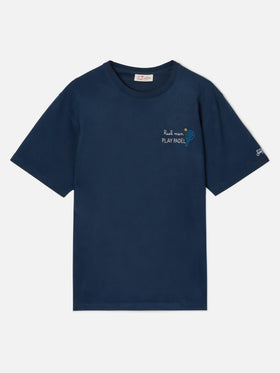 Blue Portofino T-shirt with Real Men Play Padel embroidery