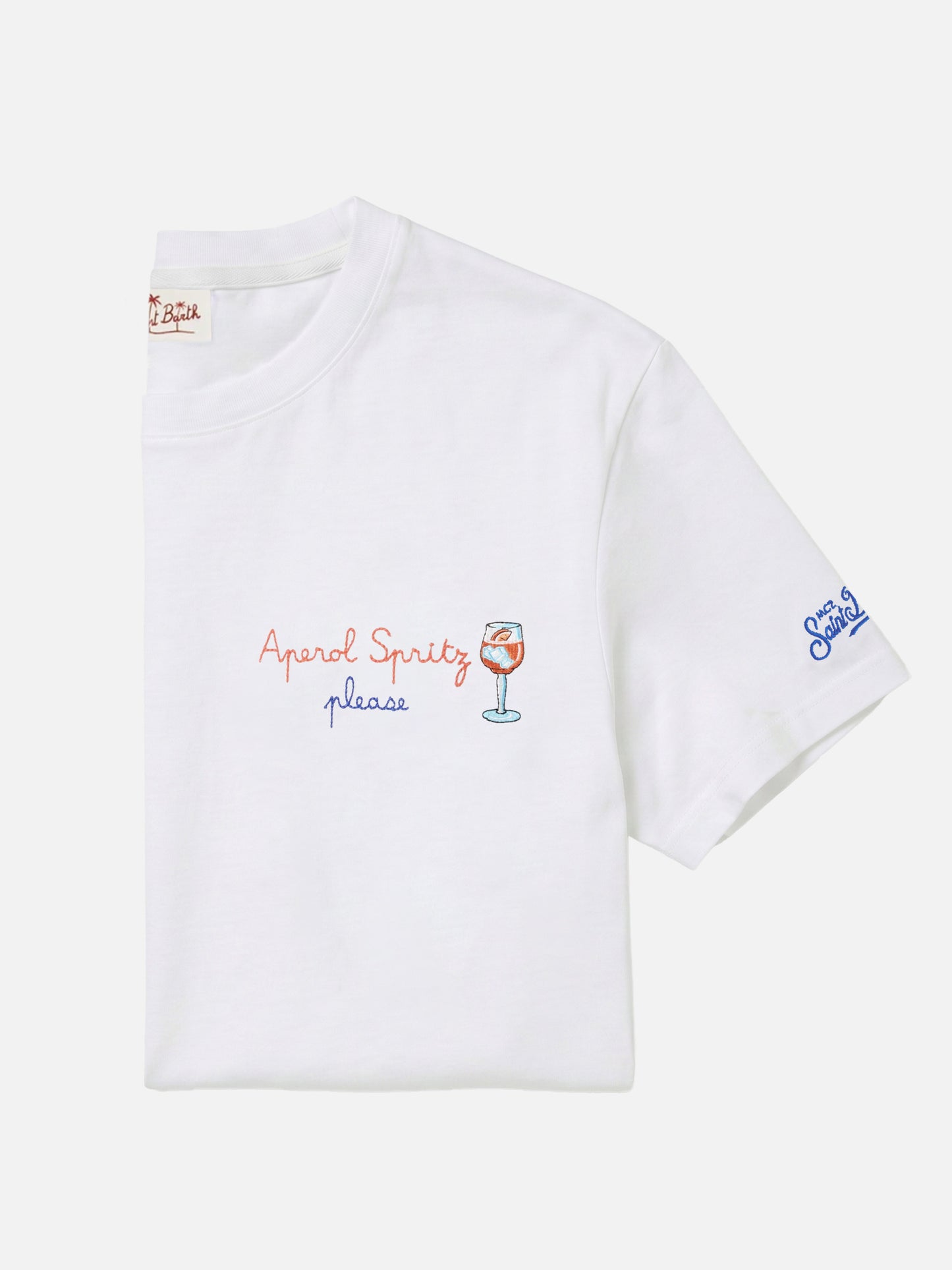 T-shirt Portofino bianca con ricamo Aperol Spritz Please | Special Edition