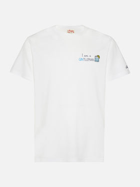 T-shirt Portofino in jersey di cotone classic fit con ricamo I am a GINtleman