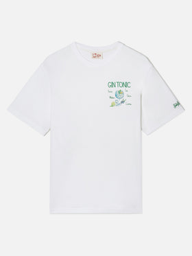 White Portofino T-shirt with Gin Tonic embroidery