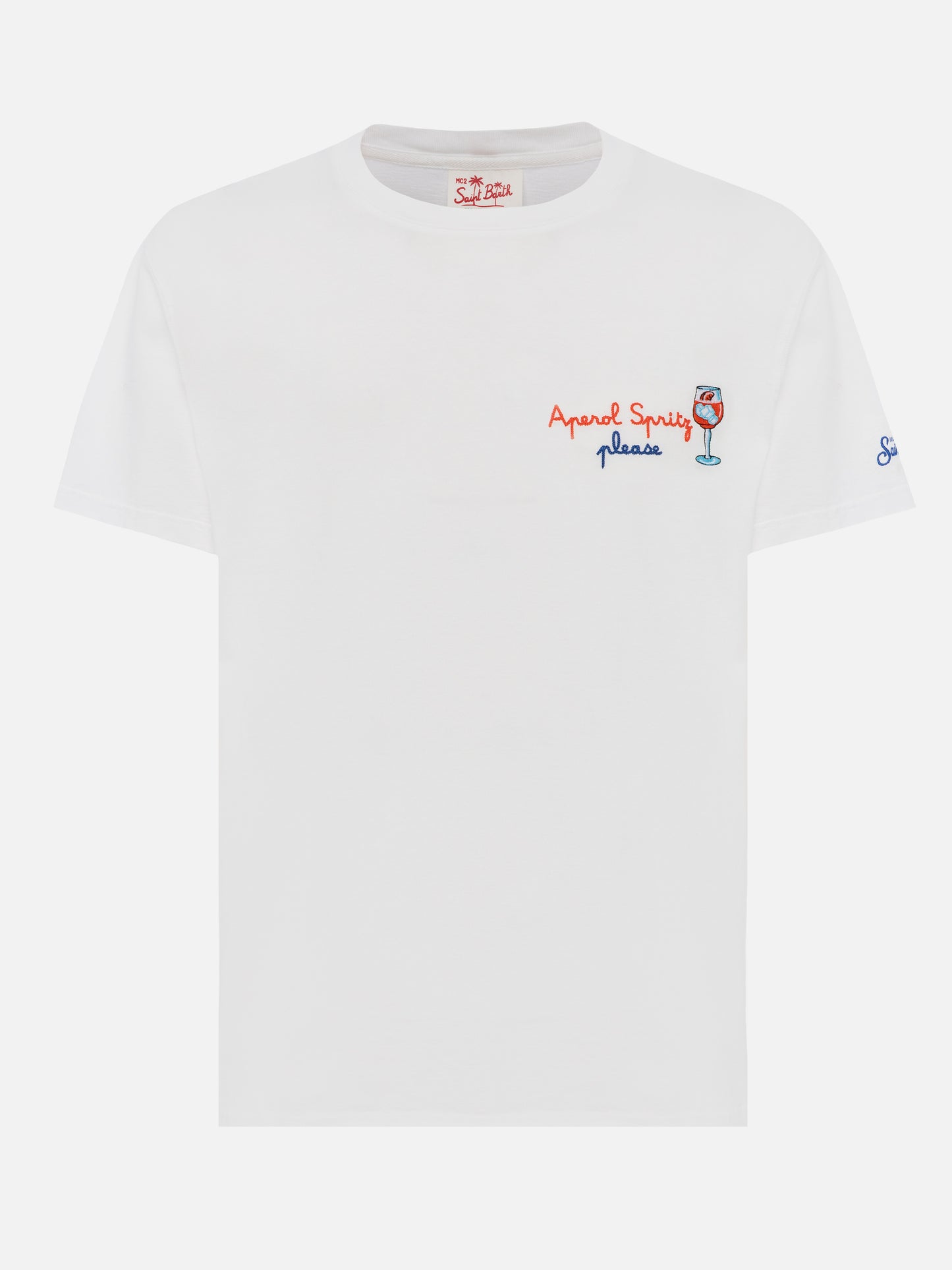 T-Shirt aus Baumwolljersey mit klassischer Passform „Portofino“ mit „Aperol Spritz, please“-Stickerei | APEROL SPECIAL EDITION