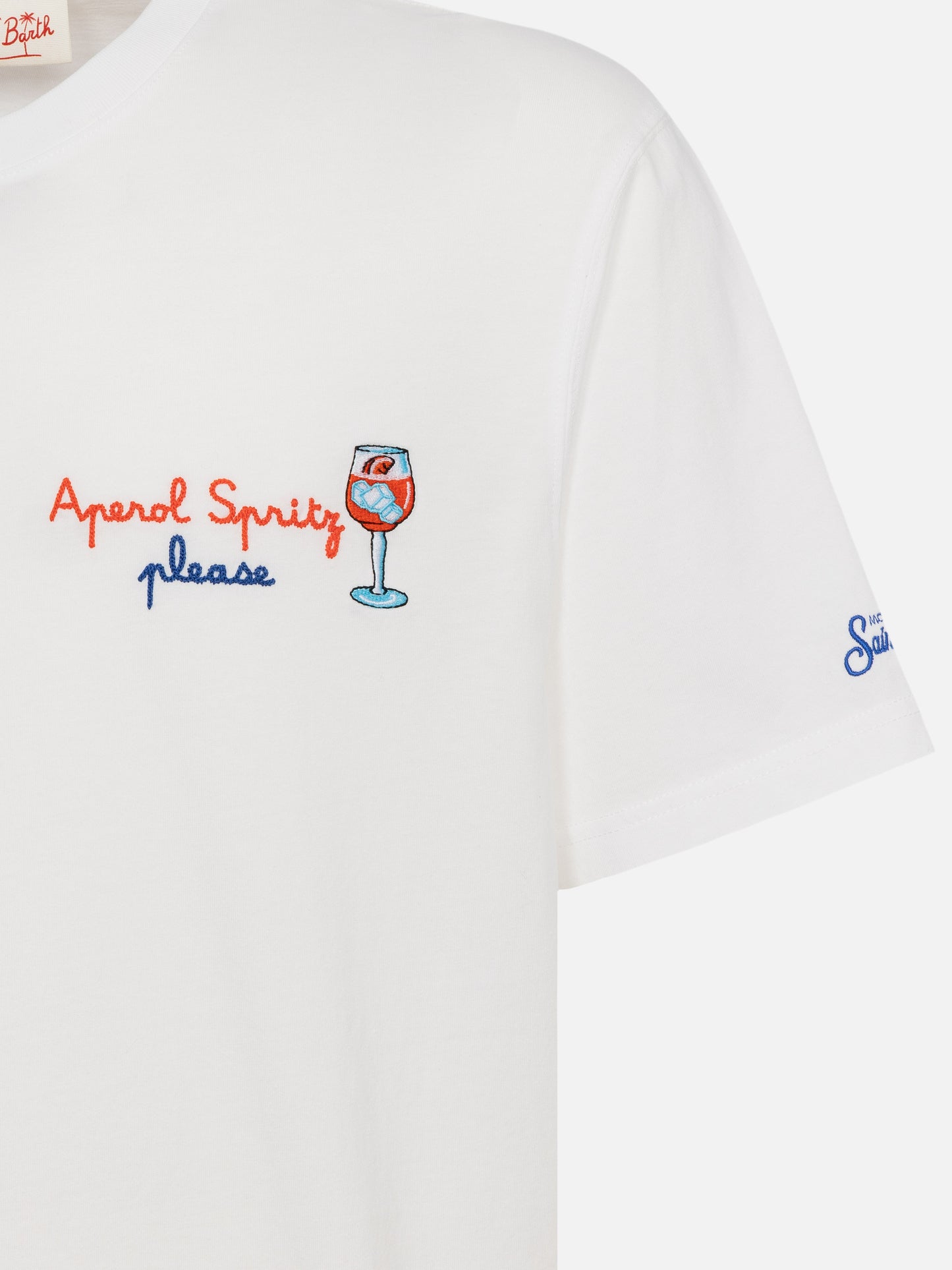 T-Shirt aus Baumwolljersey mit klassischer Passform „Portofino“ mit „Aperol Spritz, please“-Stickerei | APEROL SPECIAL EDITION