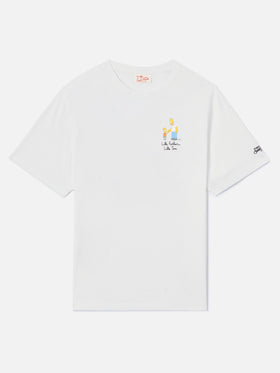 White Portofino T-shirt with Like Father Like Son embroidery | Special Edition