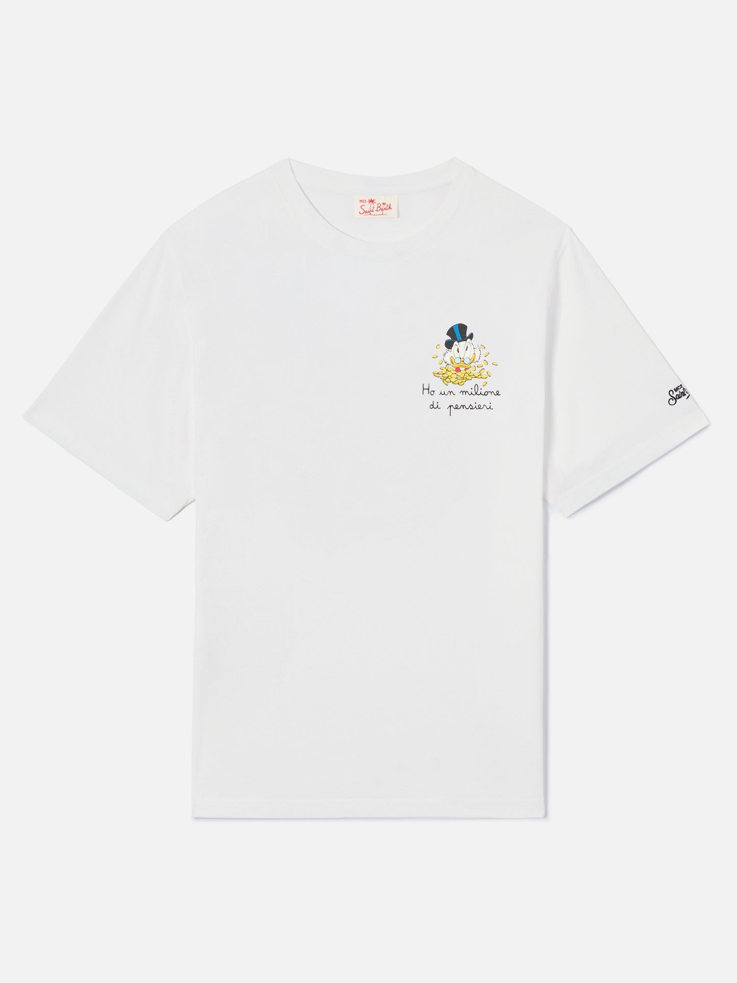 T-shirt Portofino bianca con ricamo Ho Un Milione Di Pensieri | Special Edition
