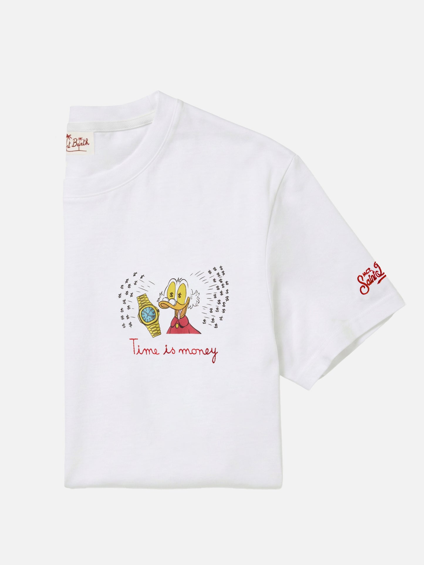 T-shirt Portofino blanc avec broderie Time Is Money! | Édition spéciale 
