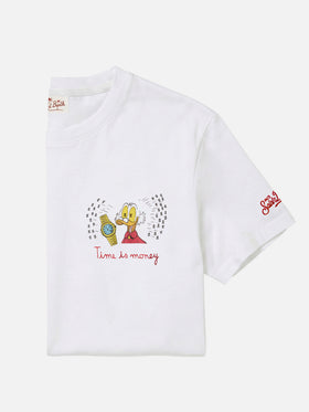 T-shirt Portofino blanc avec broderie Time Is Money! | Édition spéciale 