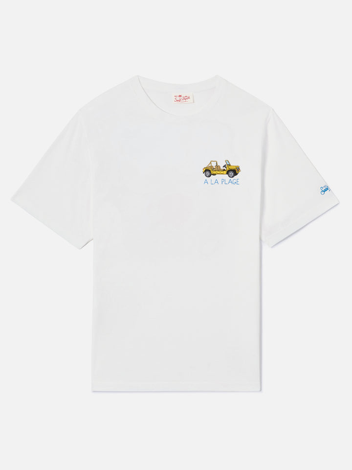 White Portofino T-shirt with À La Plage embroidery