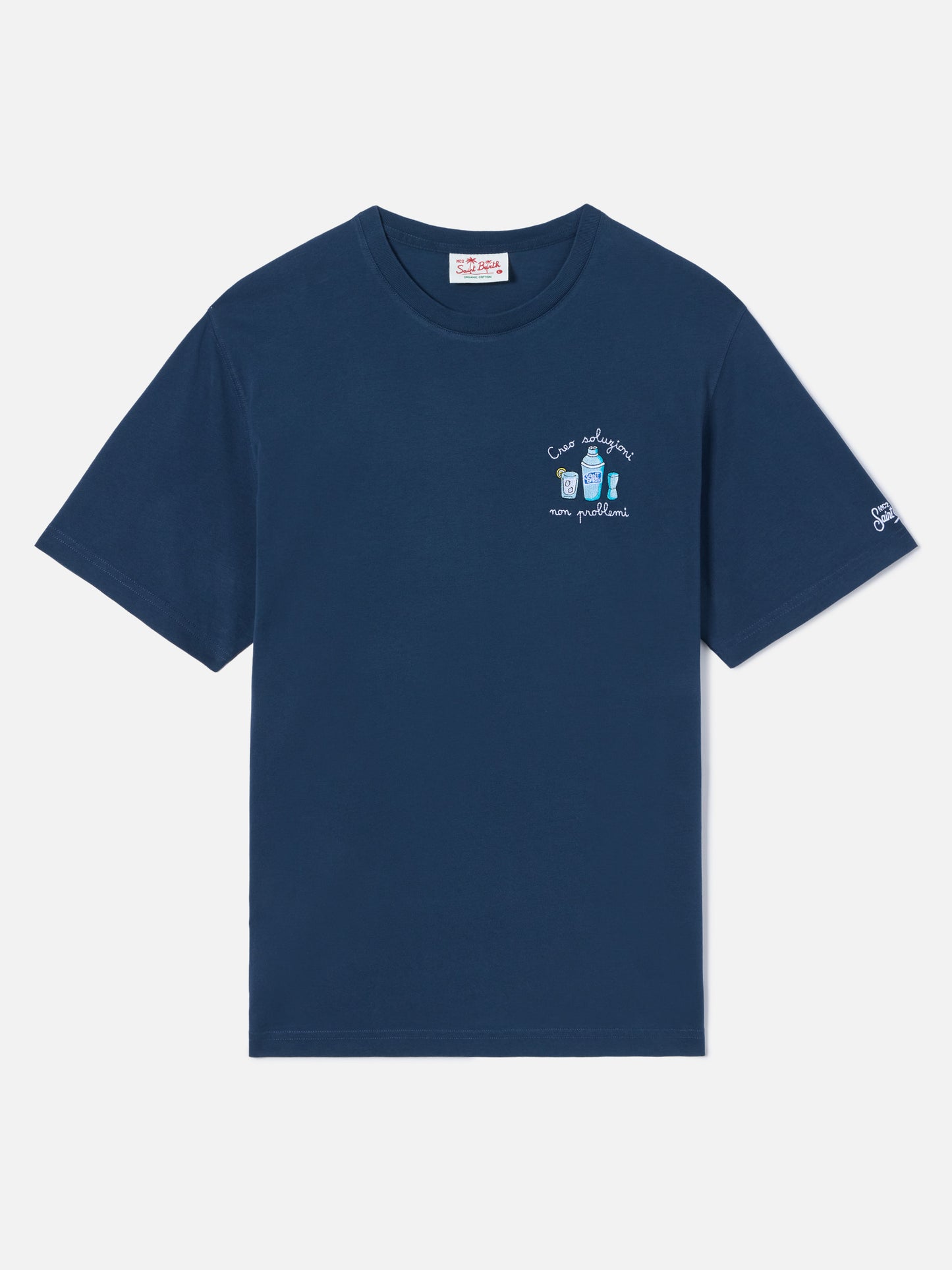 T-shirt Portofino blu con ricamo Creo Soluzioni Non Problemi