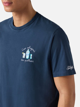 T-shirt Portofino blu con ricamo Creo Soluzioni Non Problemi
