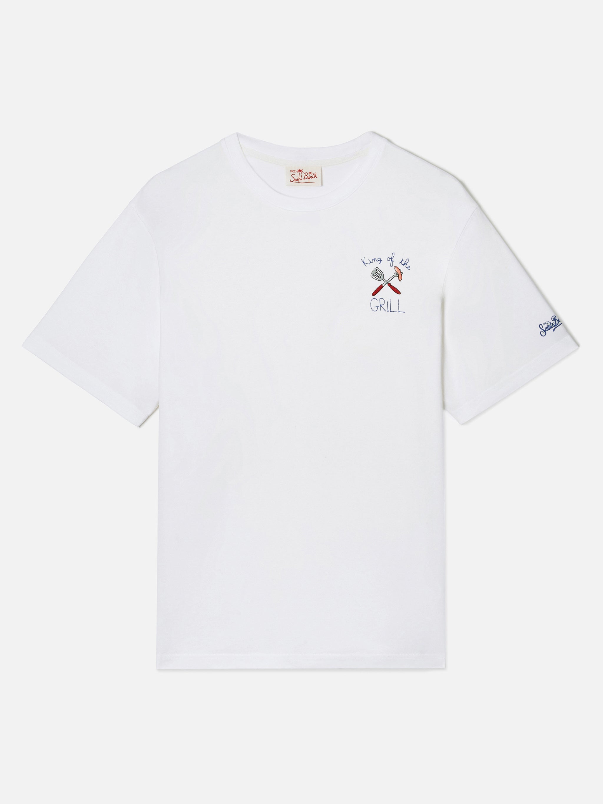 White Portofino T-shirt with King Of The Grill embroidery – MC2