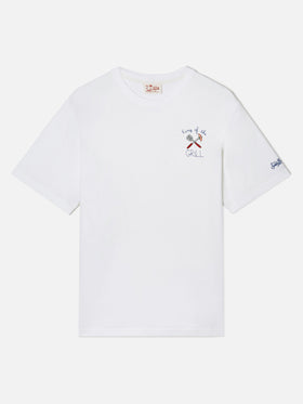 White Portofino T-shirt with King Of The Grill embroidery