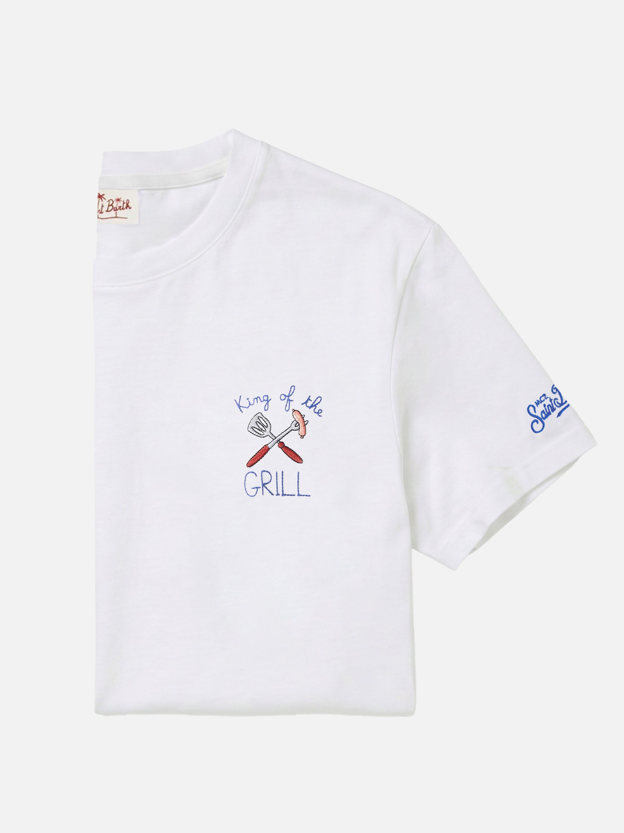 White Portofino T-shirt with King Of The Grill embroidery – MC2