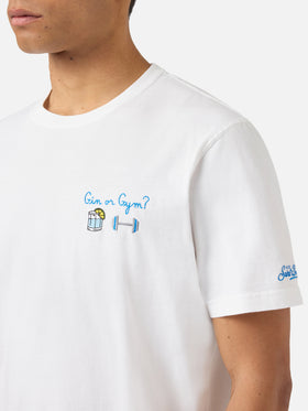 T-shirt Portofino bianca con ricamo Gin Or Gym?